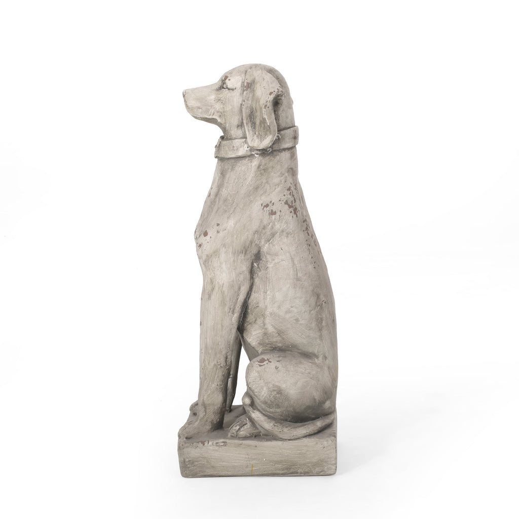 MGO Outdoor Dog Statue, Antique White