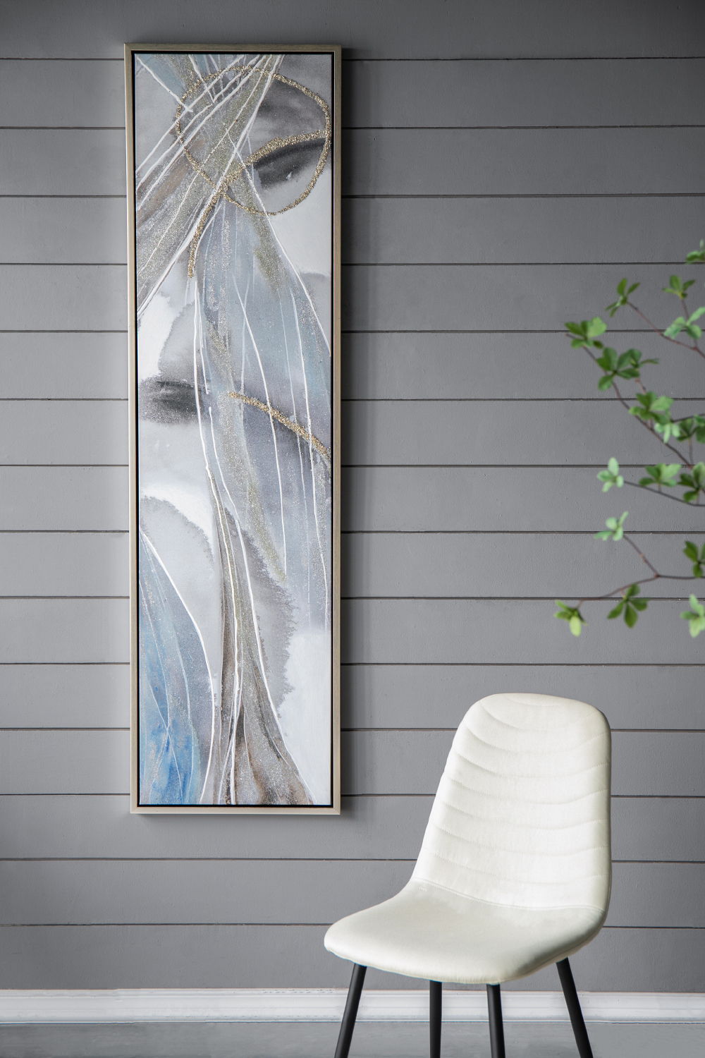 Elongated Modern Abstract Oil Paintings Wall Art Set of 2