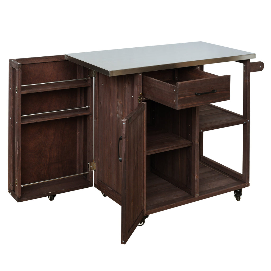 Outdoor Kitchen Island Fir Wood Prep Station