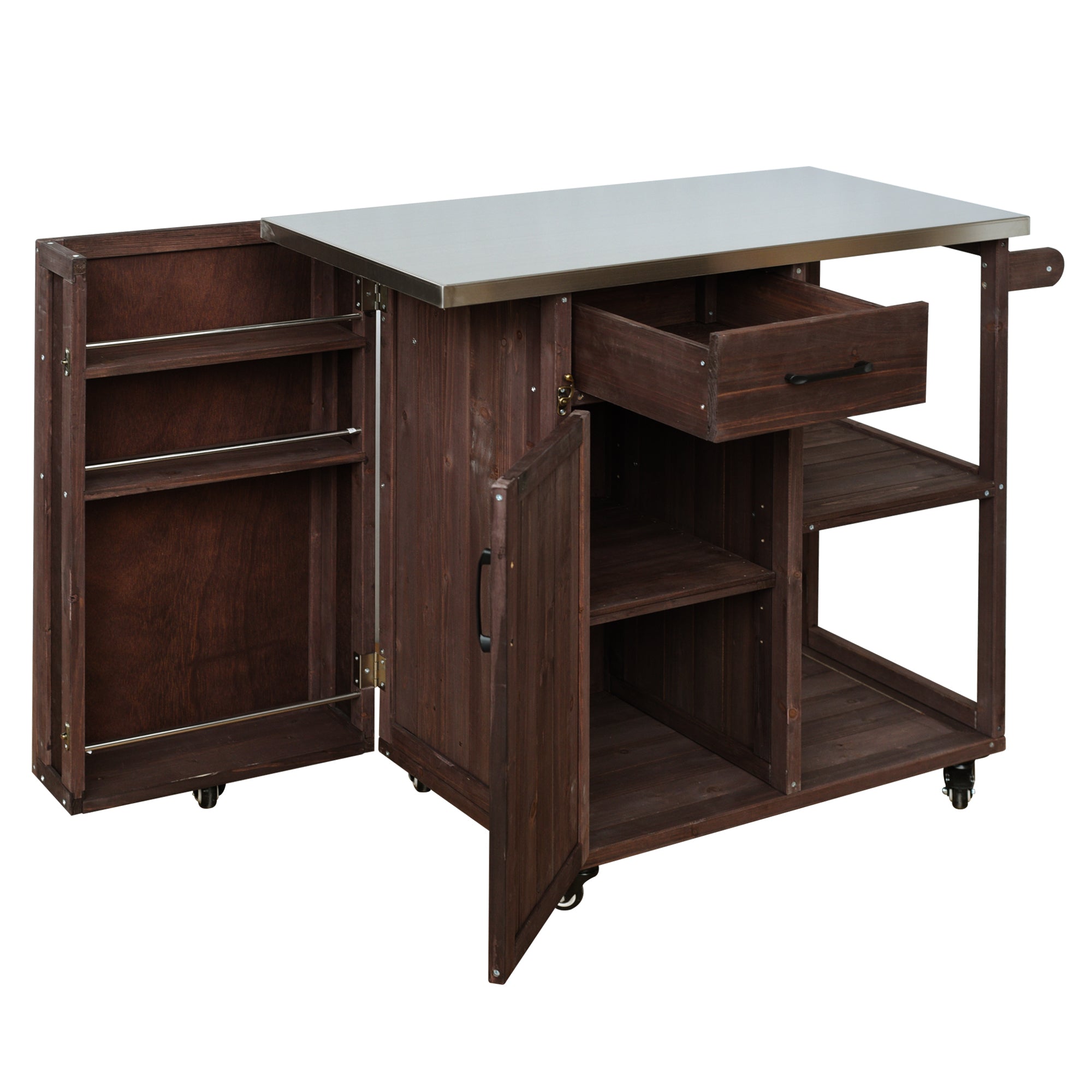 Outdoor Kitchen Island Fir Wood Prep Station