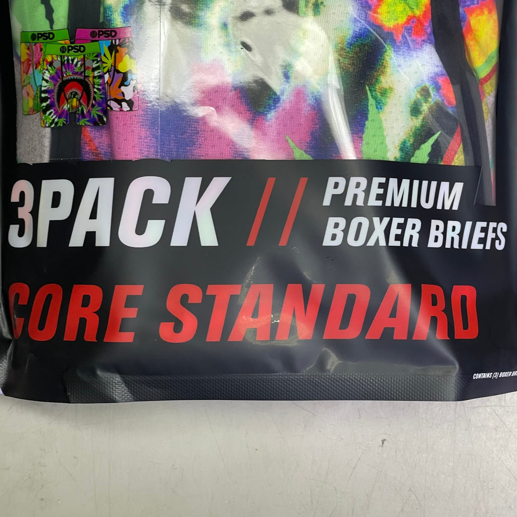 PSD (3 PACK) Neon Cannabis Men's Boxer Briefs Large NEON CANNABIS