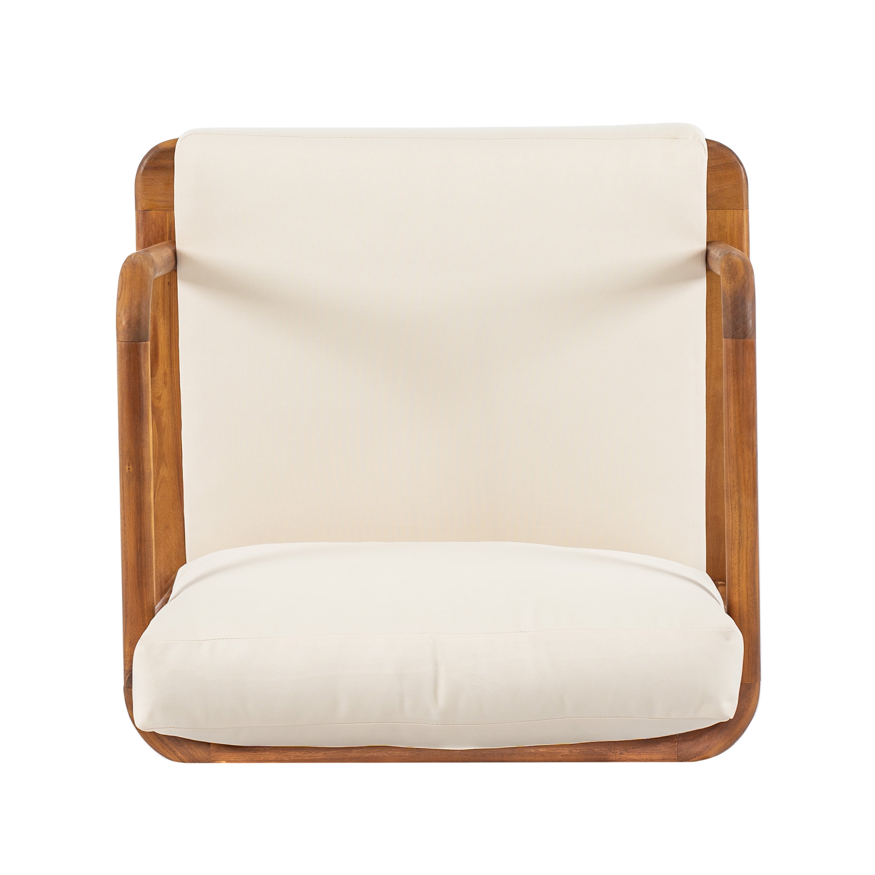 Canape Acacia Club Chair with Cream Cushion Set of 2