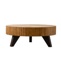 Round Retro Coffee With Solid Wood Legs