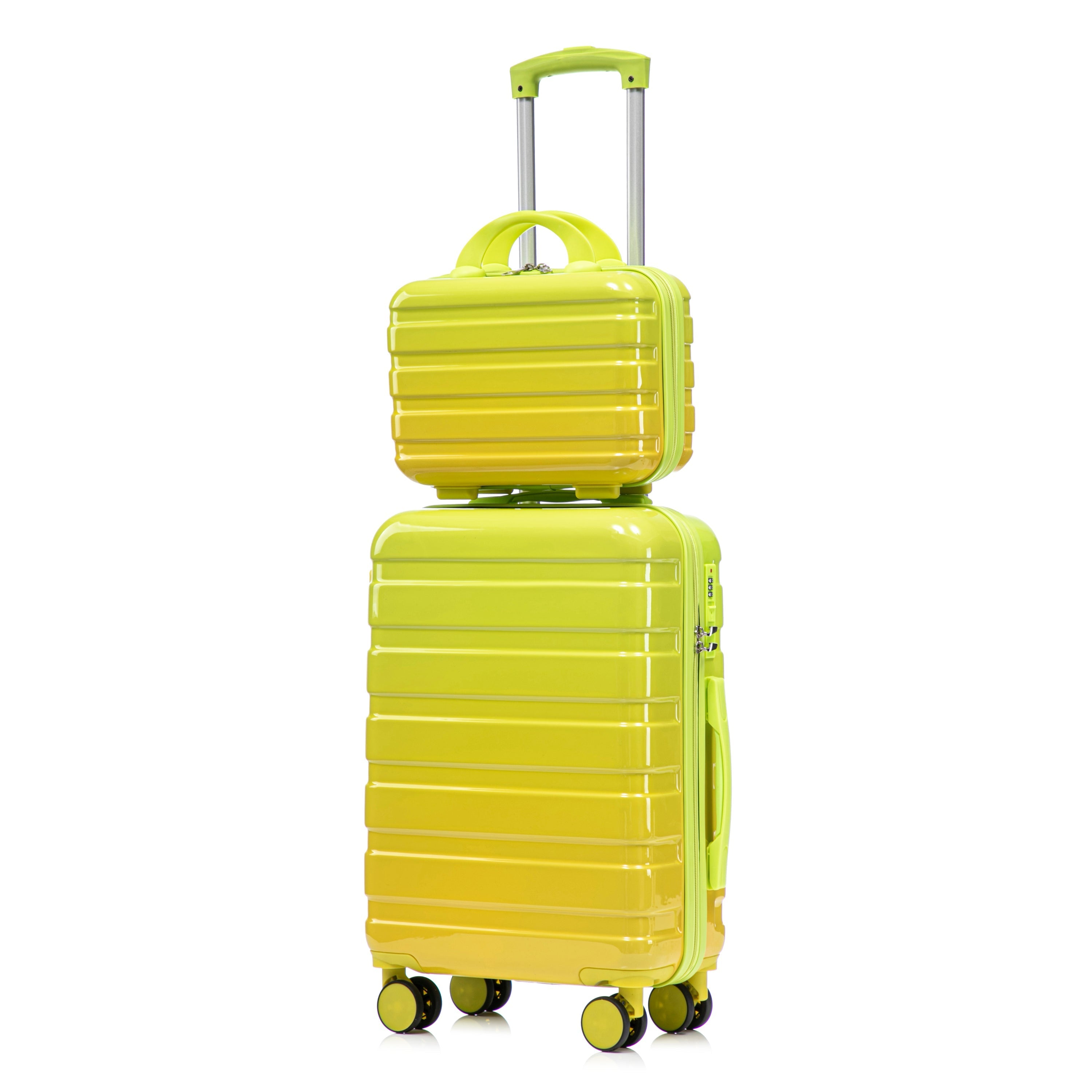 14'/20' 2-Piece PC Spinner Wheel Luggage Set with Gradient Color and Lock