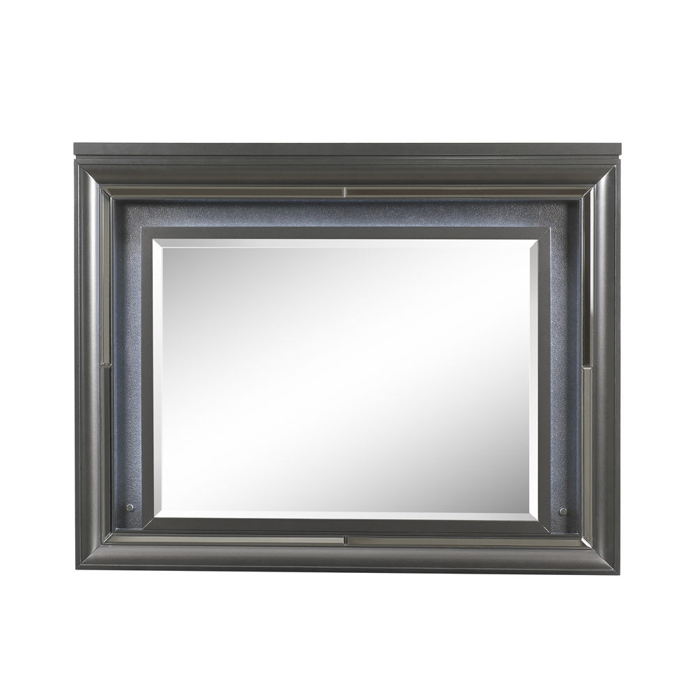 Sawyer Metallic Mirror With LED - Gray