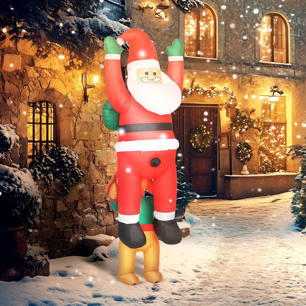 7ft Hanging Christmas Inflatable Santa with Dog