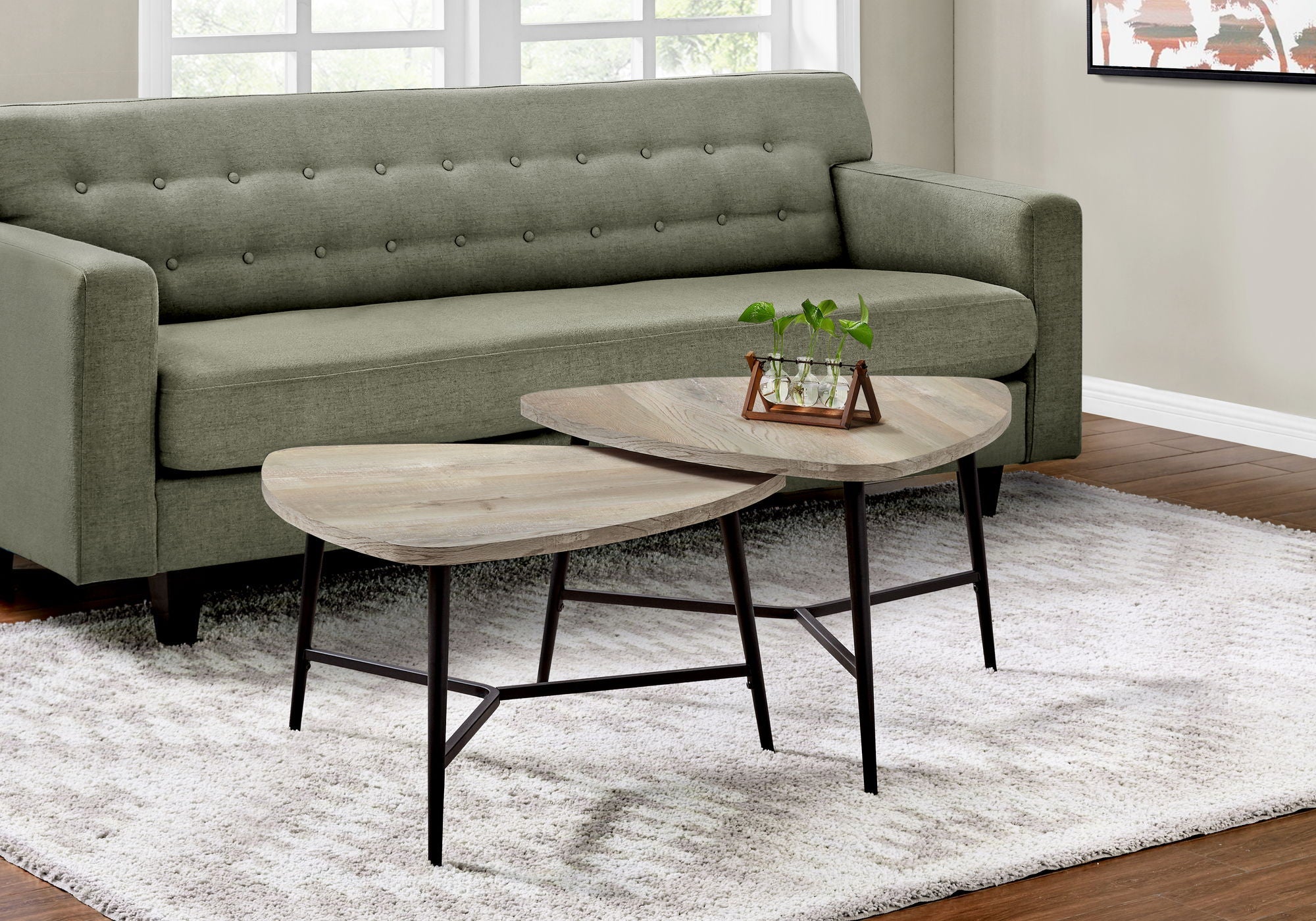 Table Set, Coffee, End, Side, Accent, Living Room - Taupe