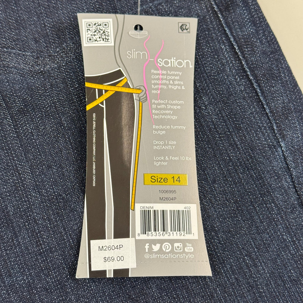 MULTIPLES Narrow Leg Pants Petite Women's Sz 14 Denim M2604P
