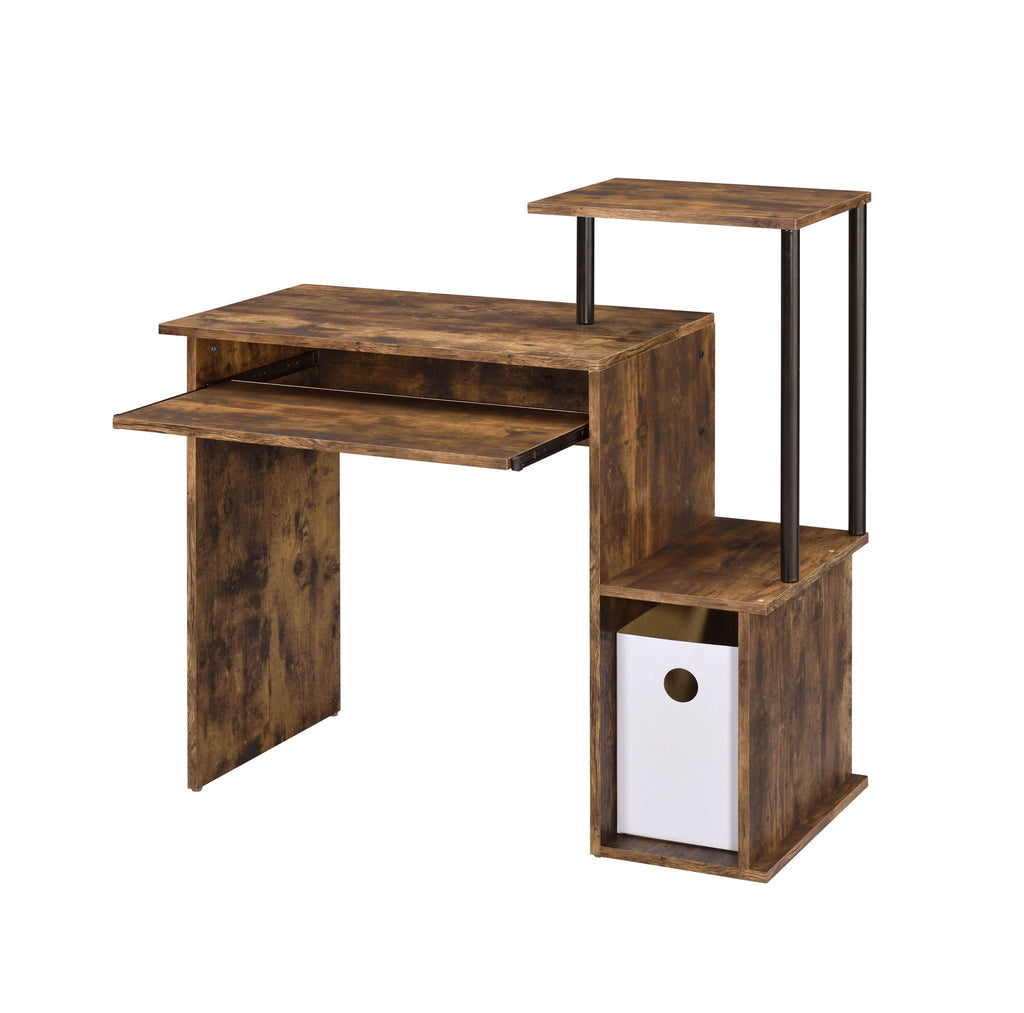 Lyphre Computer Desk - Weathered Oak / Black
