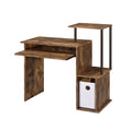 Lyphre Computer Desk - Weathered Oak / Black