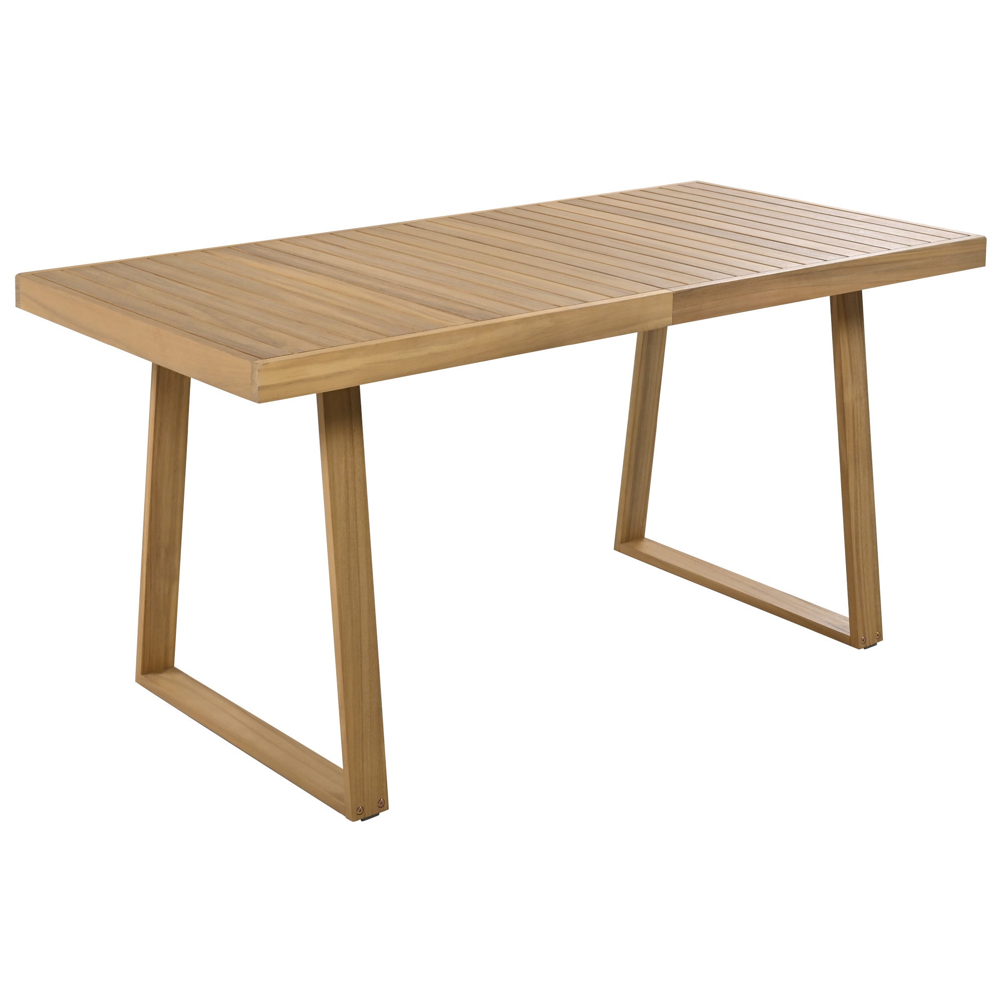 U_Style Multi-Person Outdoor Acacia Wood Dining Table and Chair Set