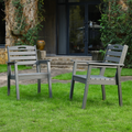 HDPE Outdoor Terrace Dining Chair Set of 2
