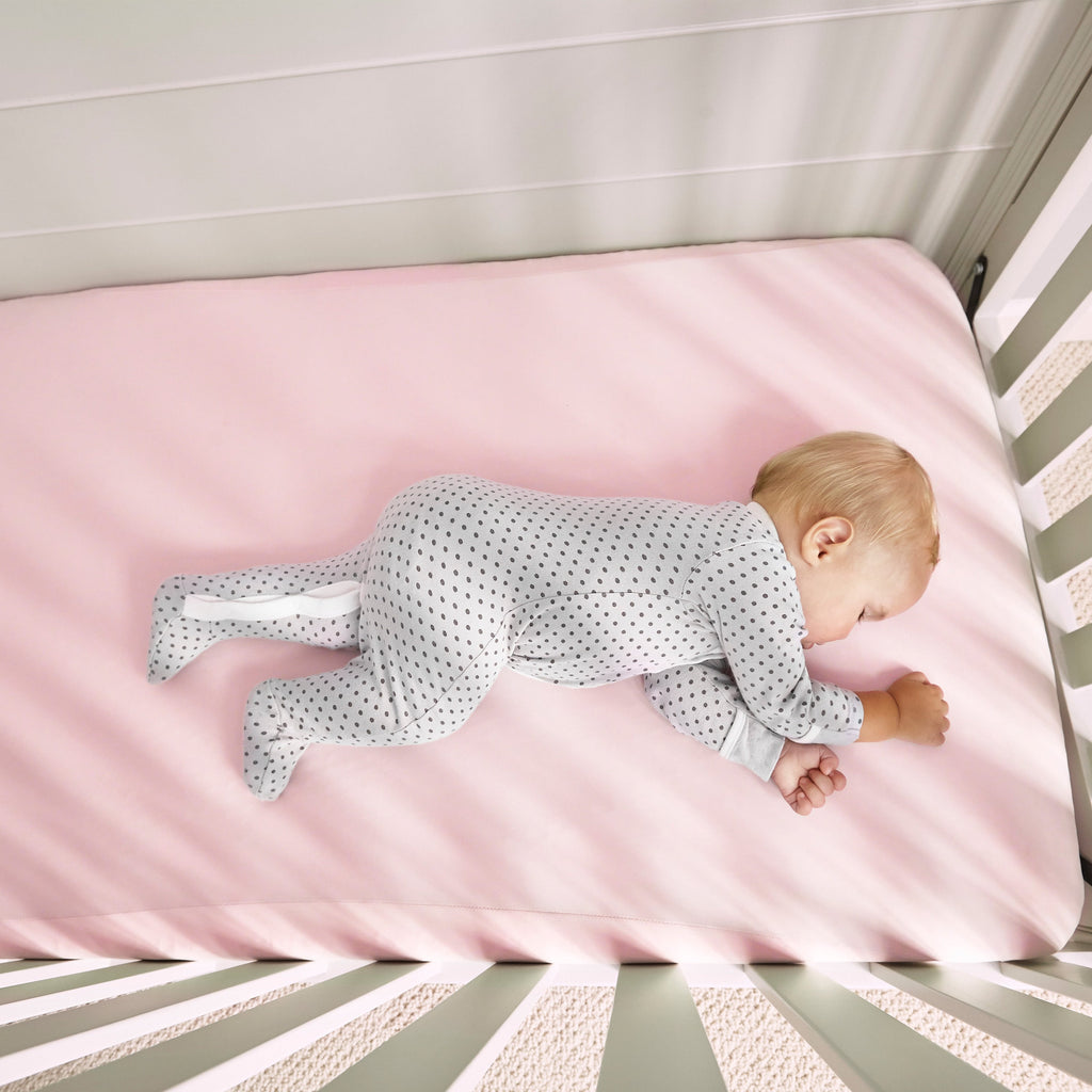 BedGear Hyper-Linen Crib Sheet, Light Pink