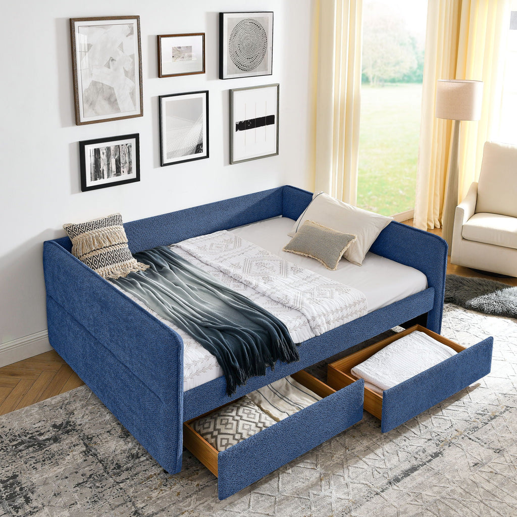 Upholstered Daybed & 2 Drawers