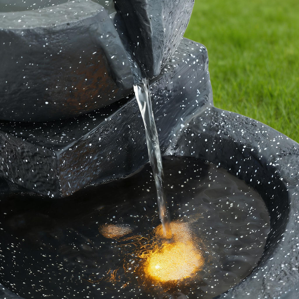 29-Inch Terrazzo Style LED Outdoor Indoor Water Fountain
