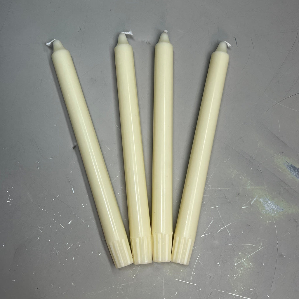 CREATIVE CO-OP (12 PACK) Taper Candles Unscented 10 Hr Burn 10"H White CD2012