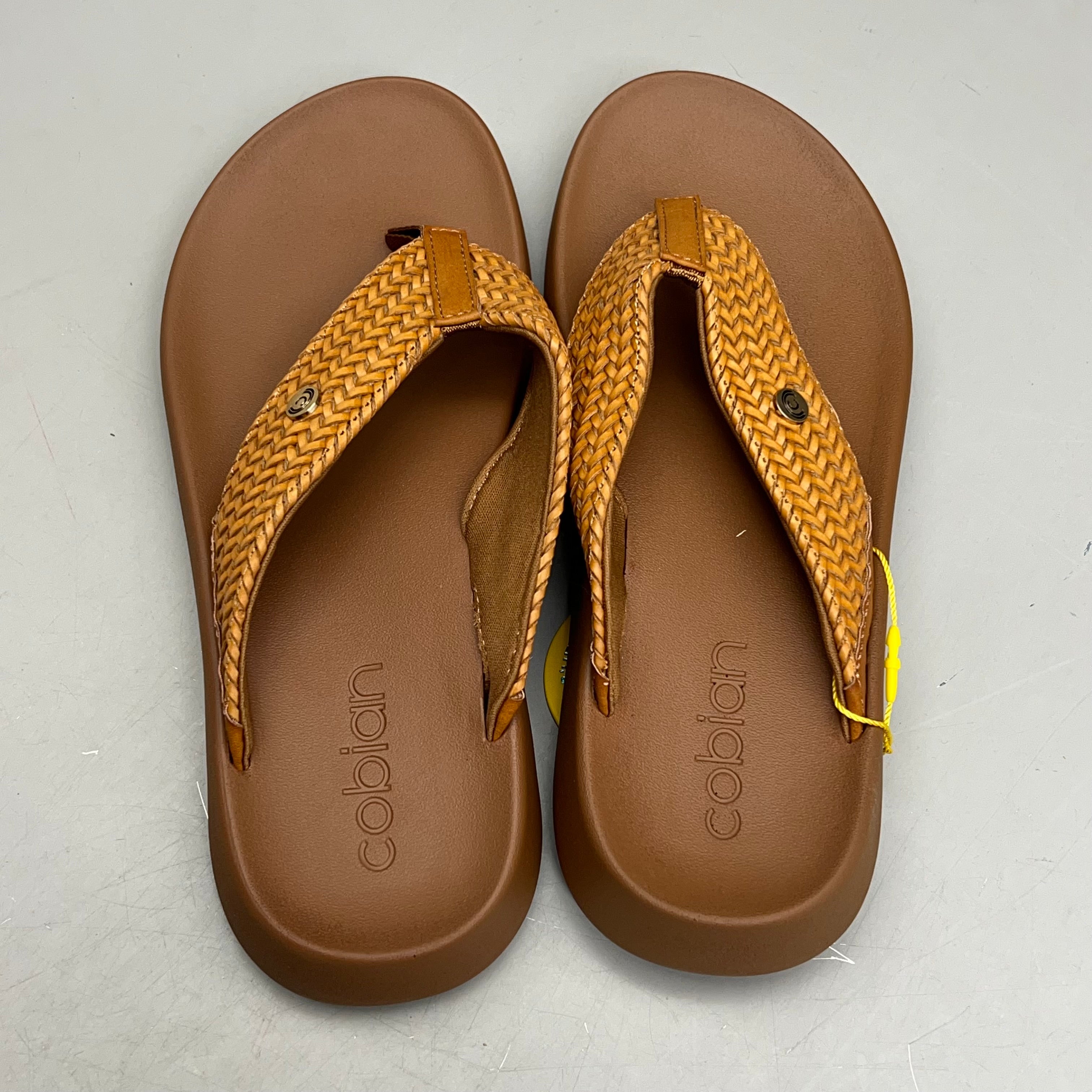 COBIAN Palmilla Braided Synthetic Leather Strap Sandals Women's Sz 9 EU 39.5 Tan PAL25-230-9