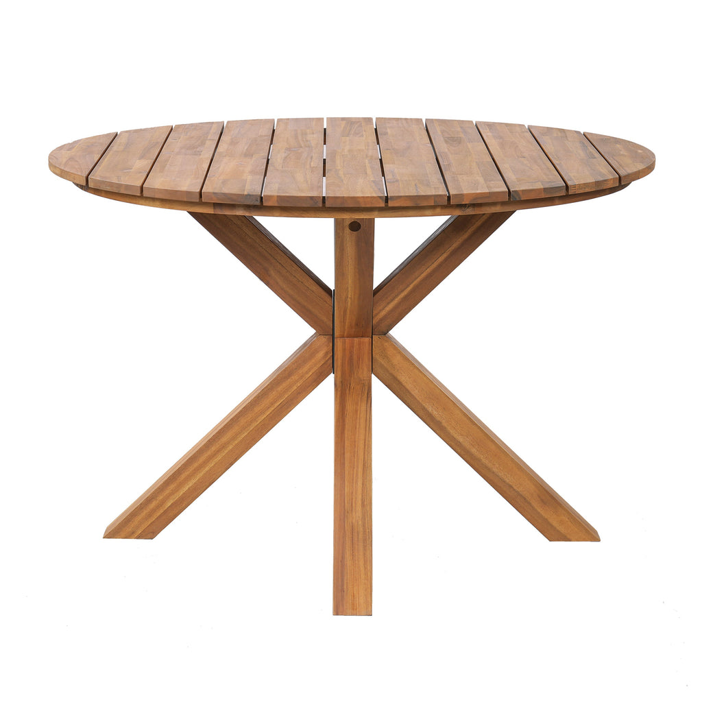 5-Piece Outdoor Acacia Wood Round Dining Set