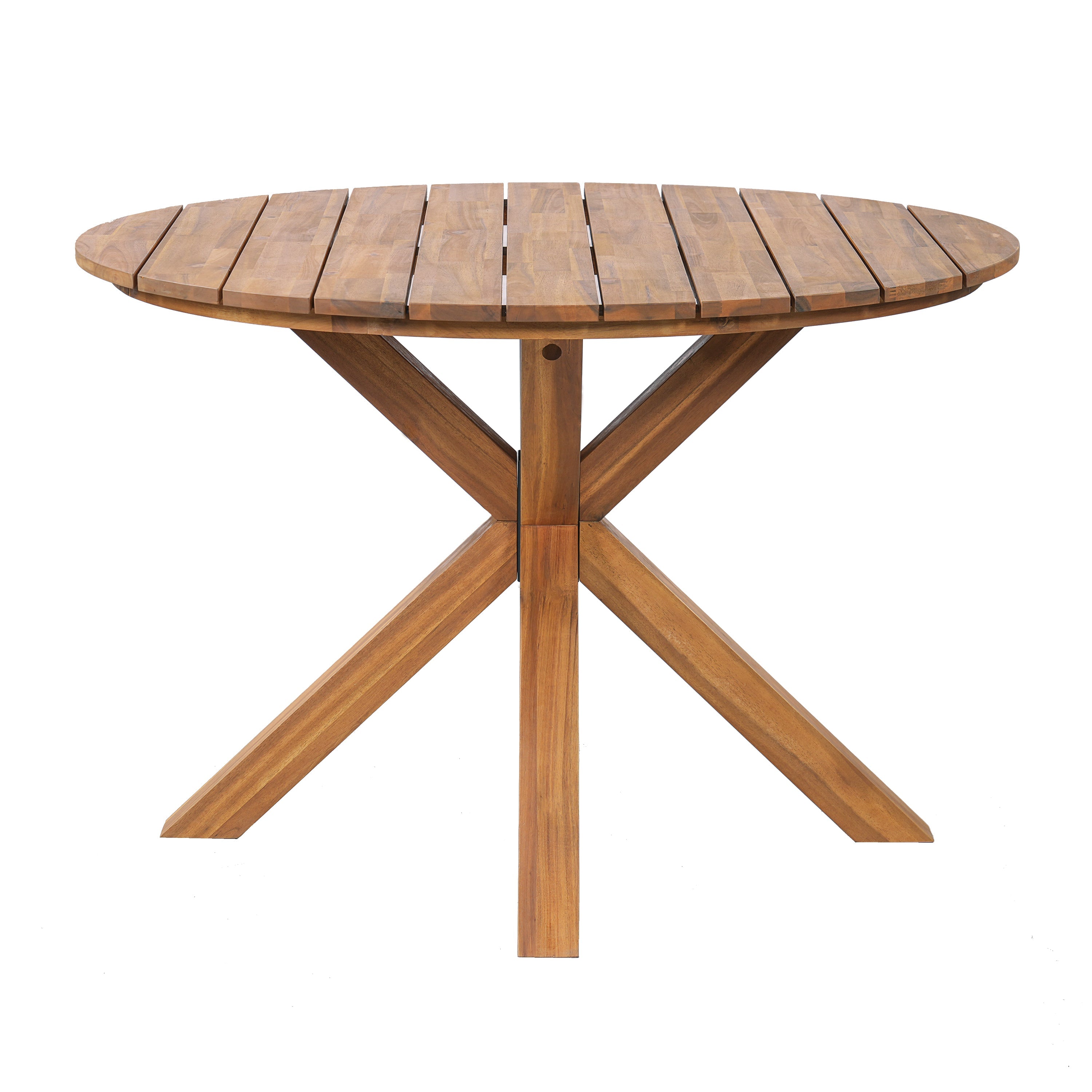 5-Piece Outdoor Acacia Wood Round Dining Set