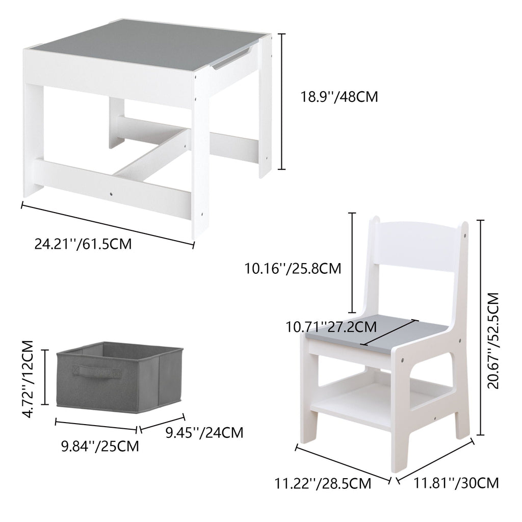 Kids 3-In-1 Activity Table And Chair Set