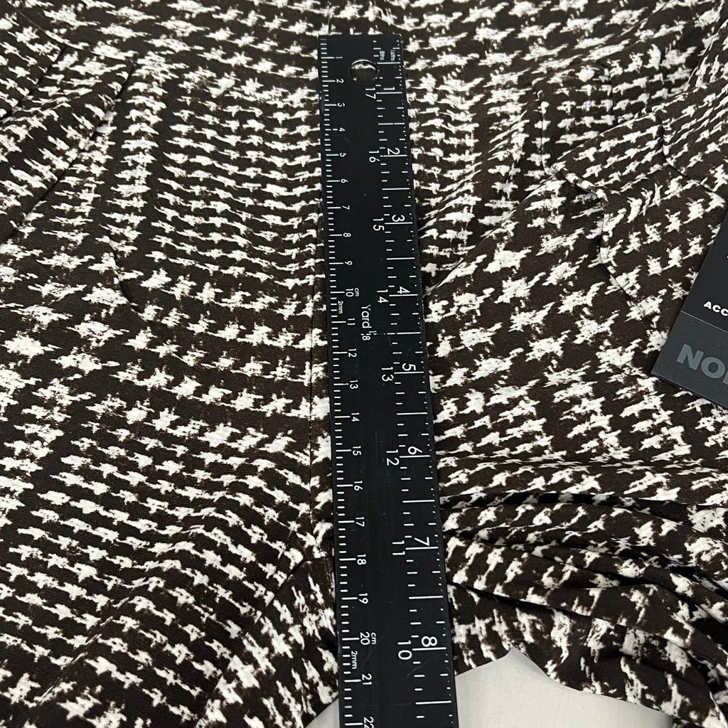 NORMA KAMALI High Waist Pleat Pant Women's Sz XL/38 Chocolate Glenn Plaid Tweed