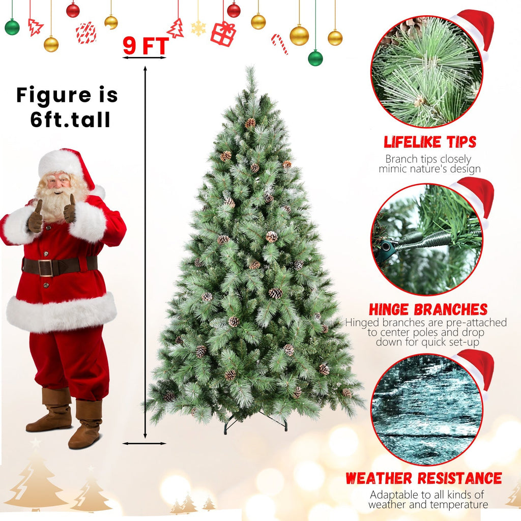 8 Ft The Full-Bodied Pre-Decorated Pinecone Christmas Tree