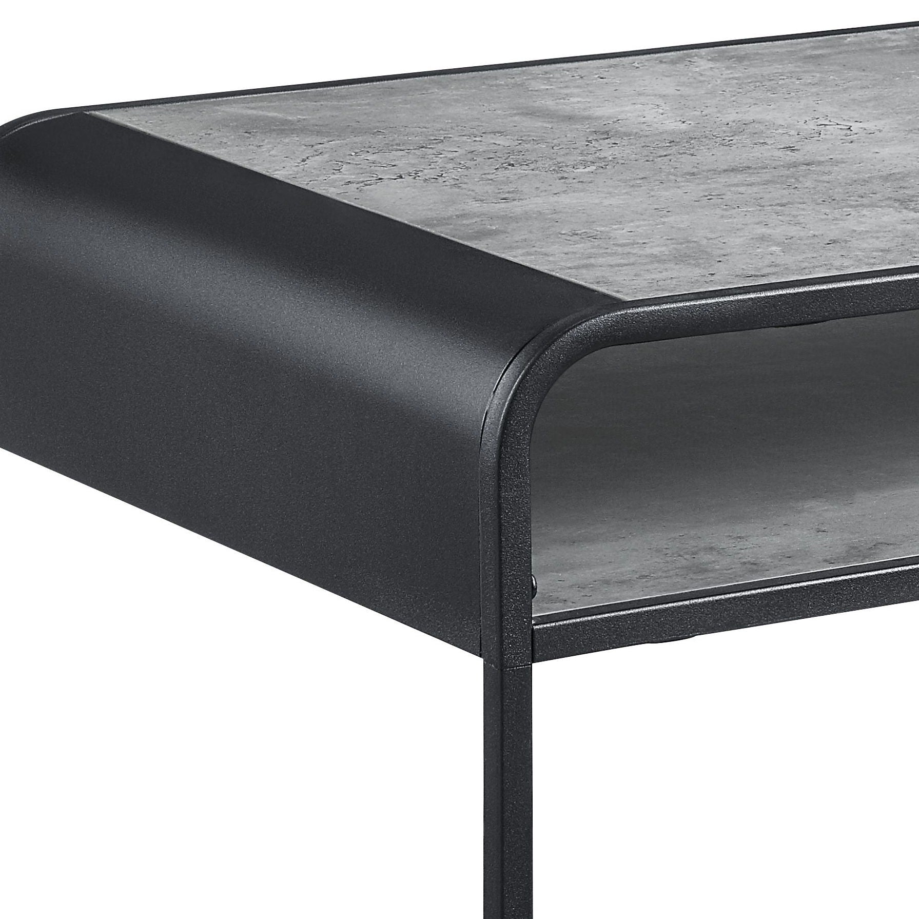 Raziela Concrete Coffee Table - Black / Gray