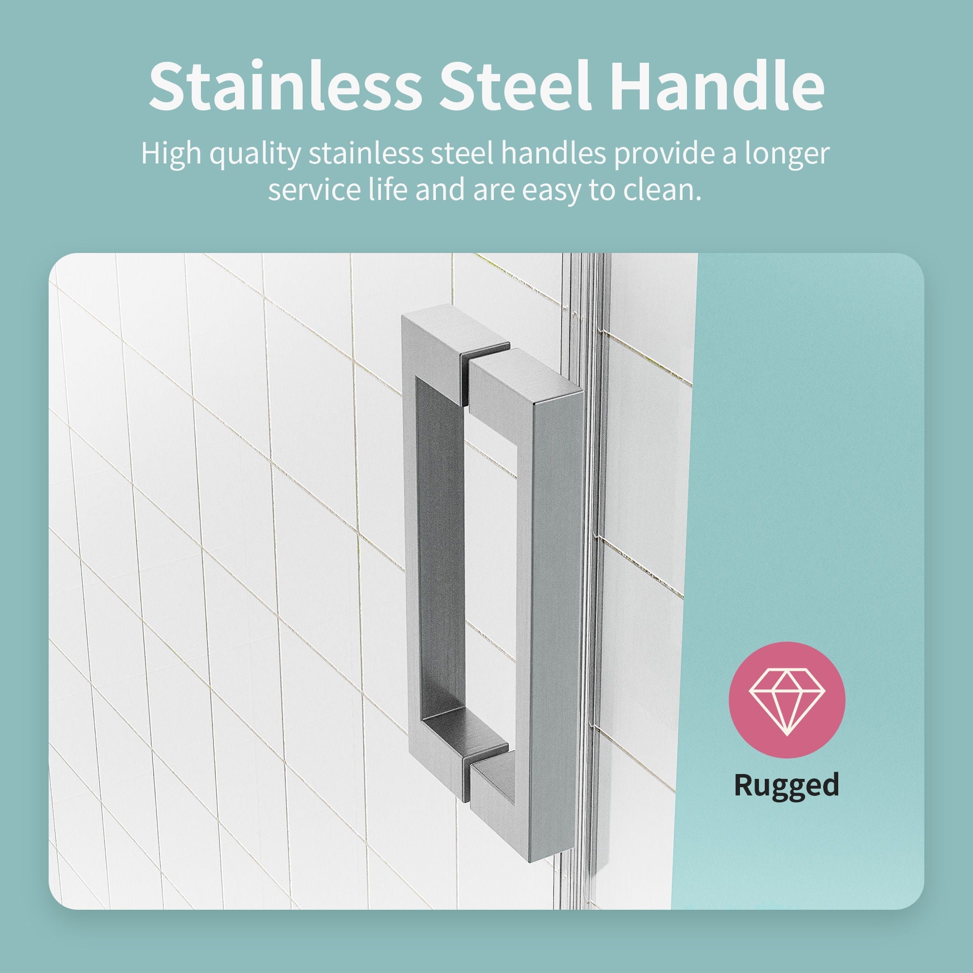 Frameless Single Sliding Soft Close Shower Doors, 3 / 8" Tempered Glass Reversible Installatio