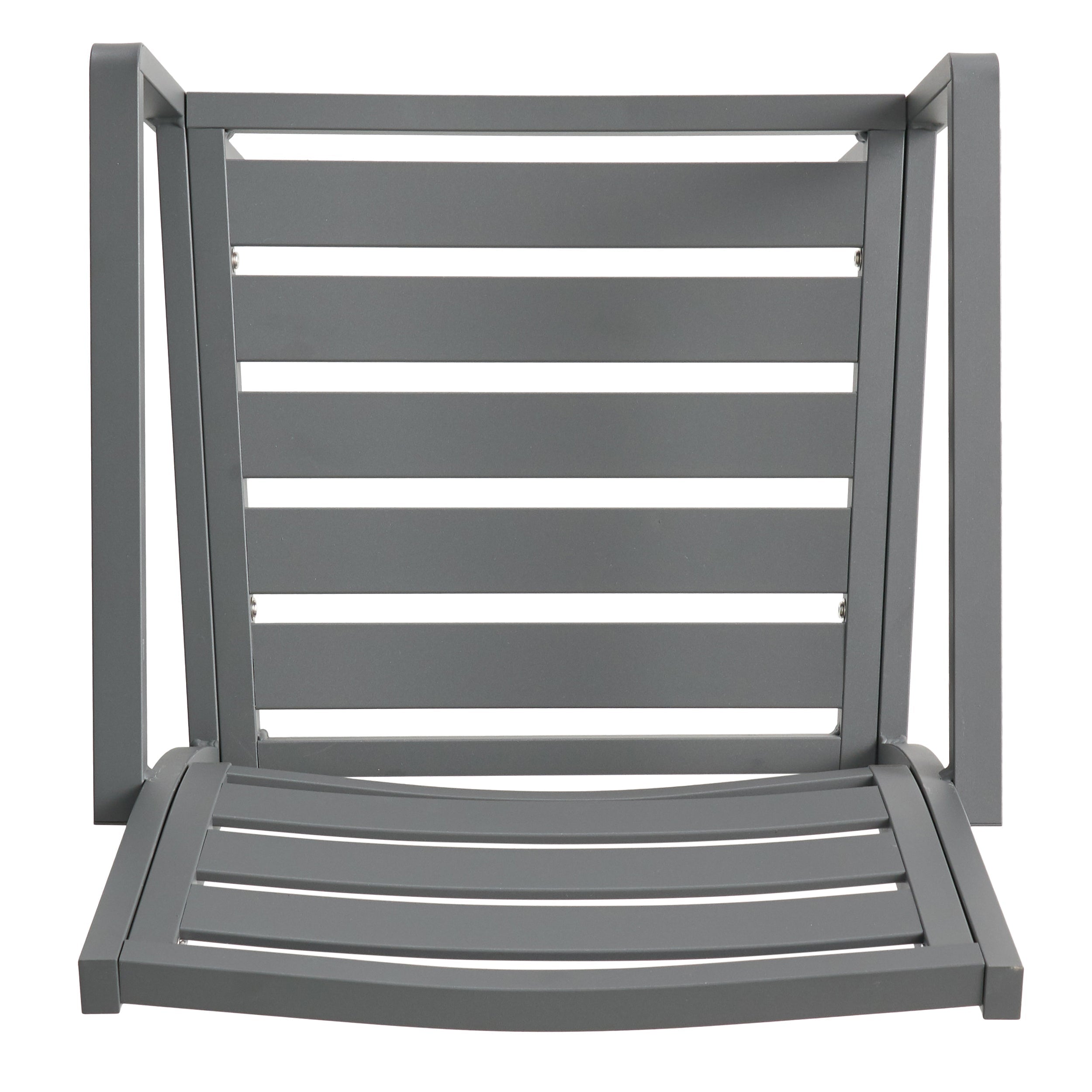 Outdoor Modern Aluminum Dining Chair (Set of 2), Gun Metal Gray
