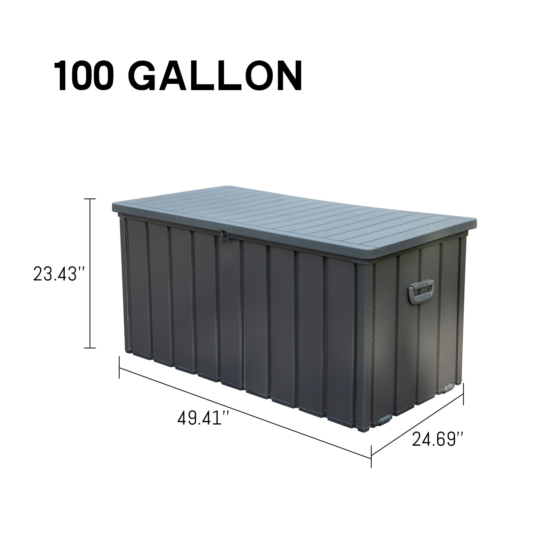 100 Gallon Outdoor Storage Deck Box Waterproof, Large Patio Storage Bin