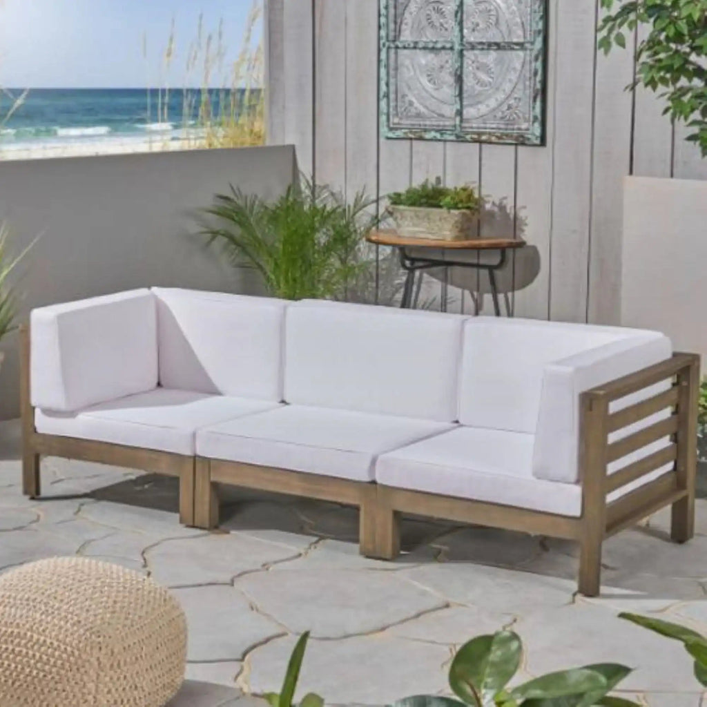 Oana 3 Piece Sofa Set With Water Resistant Cushions