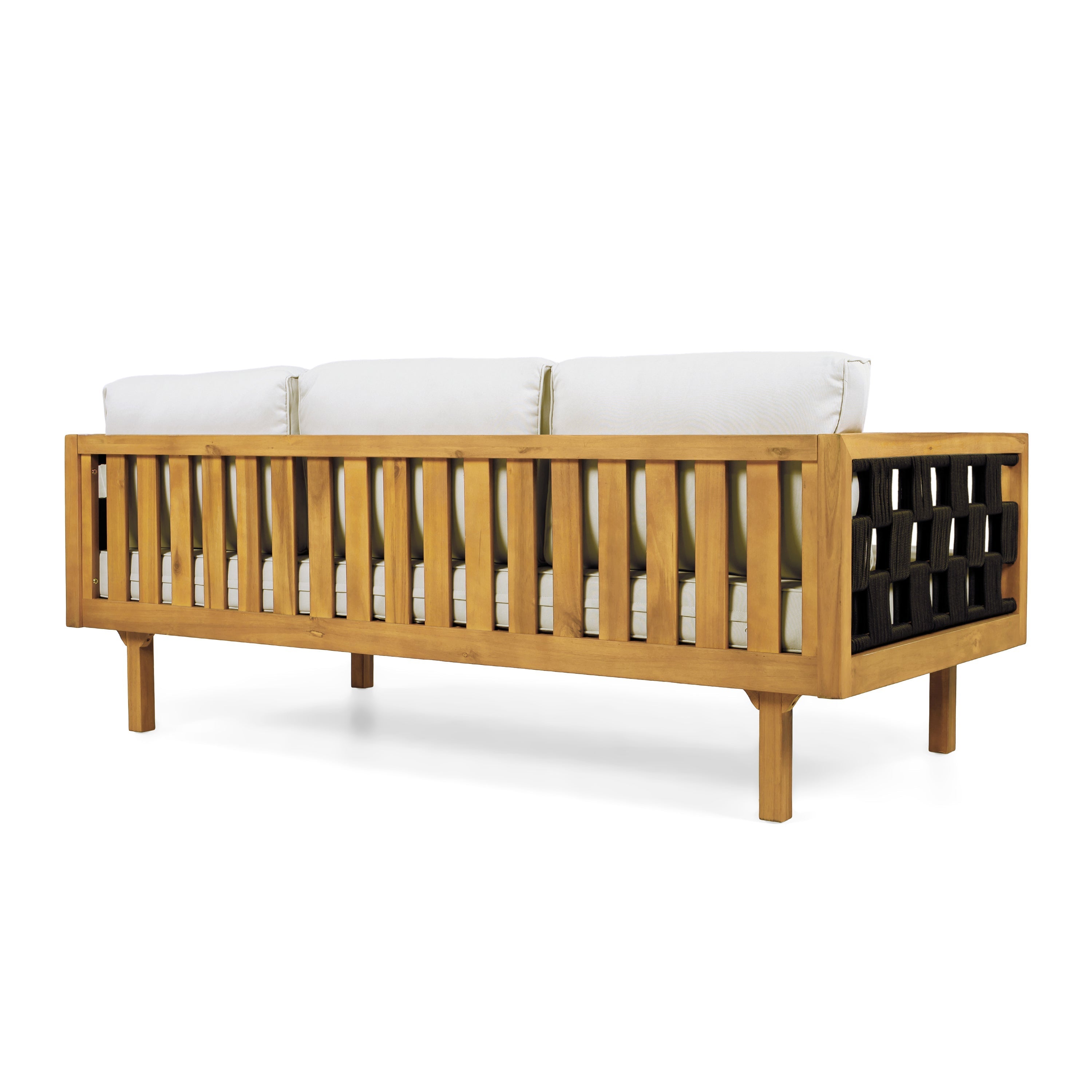 Three-Seater Outdoor Daybed - Acacia Wood Teak Finish Frame