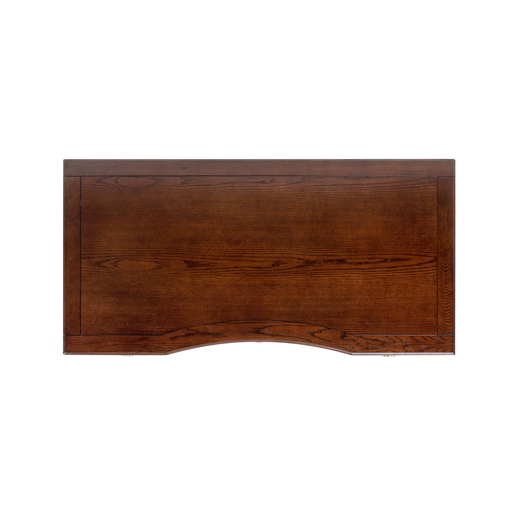 Dauphin Gold Accent 5-Drawer Wood Executive Desk Dark Walnut Ash Wood & Veneer