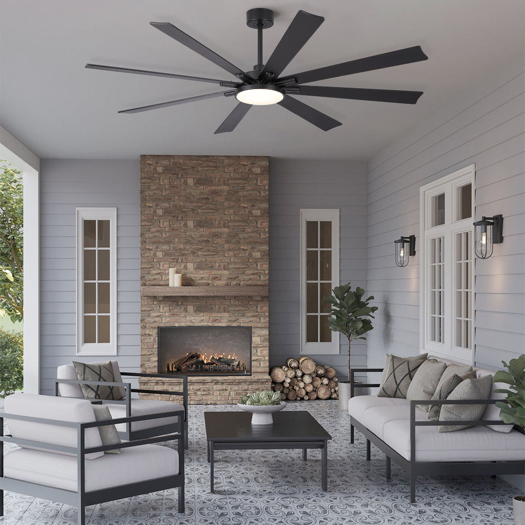 Large Ceiling Fan With Dimmable LED Light 8 Blades Remote Control, Reversible DC Motor