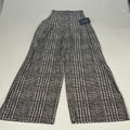 NORMA KAMALI High Waist Pleat Pant Women's Sz L/36 Chocolate Glenn Plaid Tweed