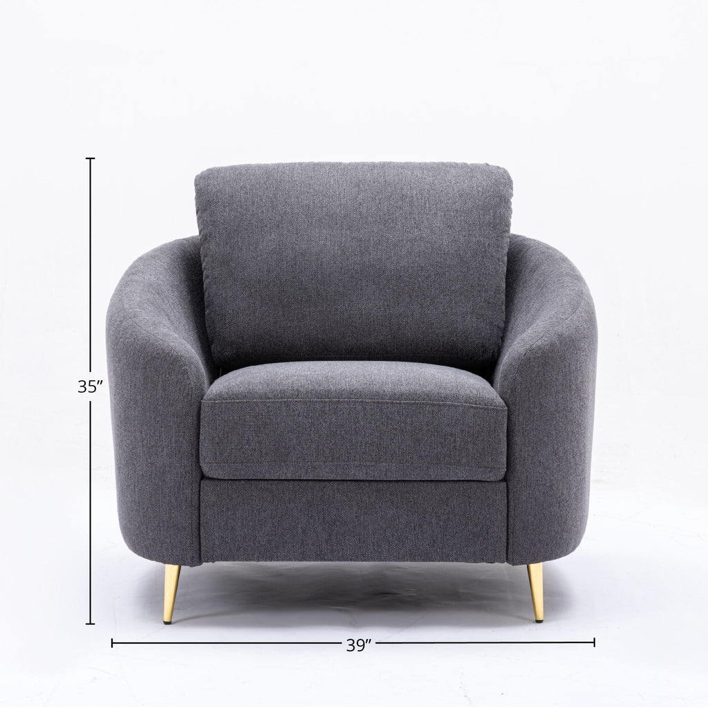 Yuina Linen Chair - Gray