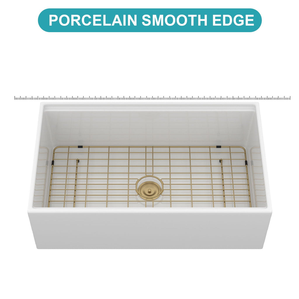 Workstation Single Bowl, Apron Front Kitchen Sink - White