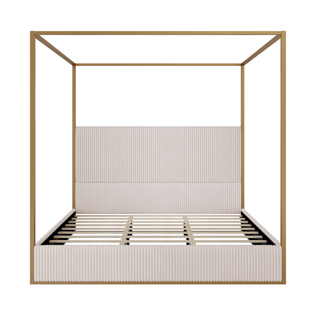 Luxury Canopy Bed With Upholstered Headboard