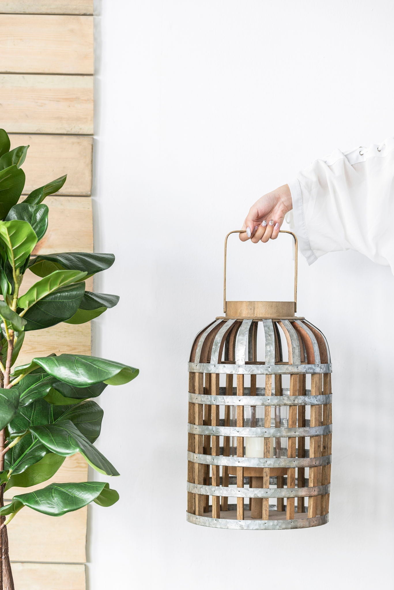 Decorative Lantern With Handle Wooden Lantern For Indoor Outdoor Home Garden Wedding