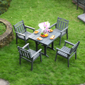 HDPE Outdoor Patio Dining Set with Table and 4 Chairs