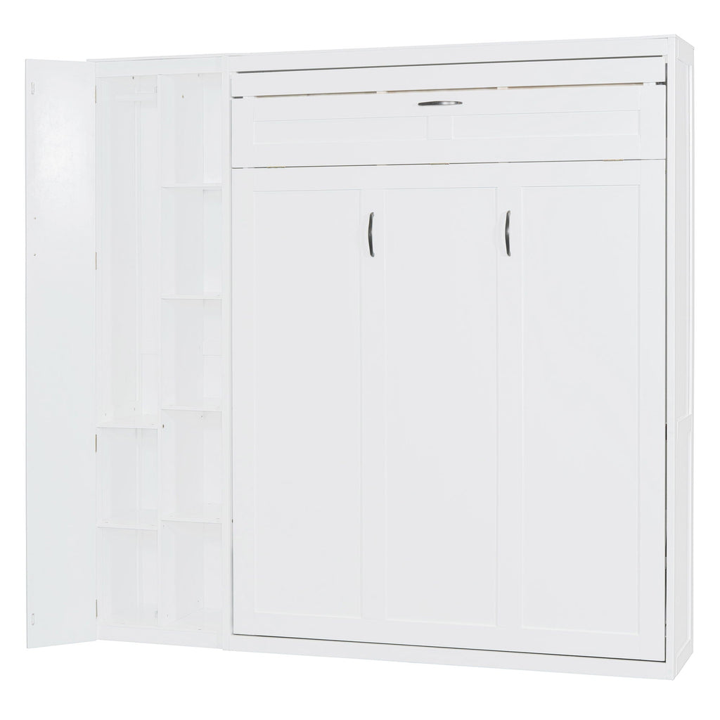 Murphy Wall Bed With Shelves, Wardrobe And LED Lights