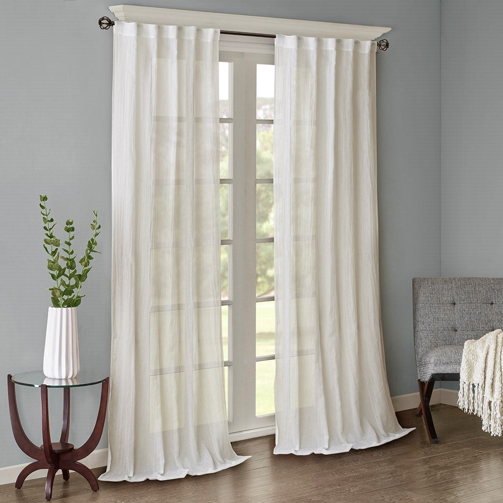 Solid Crushed Curtain Panel Pair (2 Pcs Window Panels)