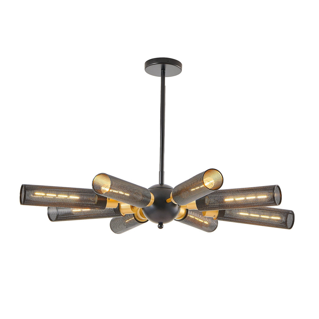 34' Modern Industrial Sputnik 8-Light Chandelier