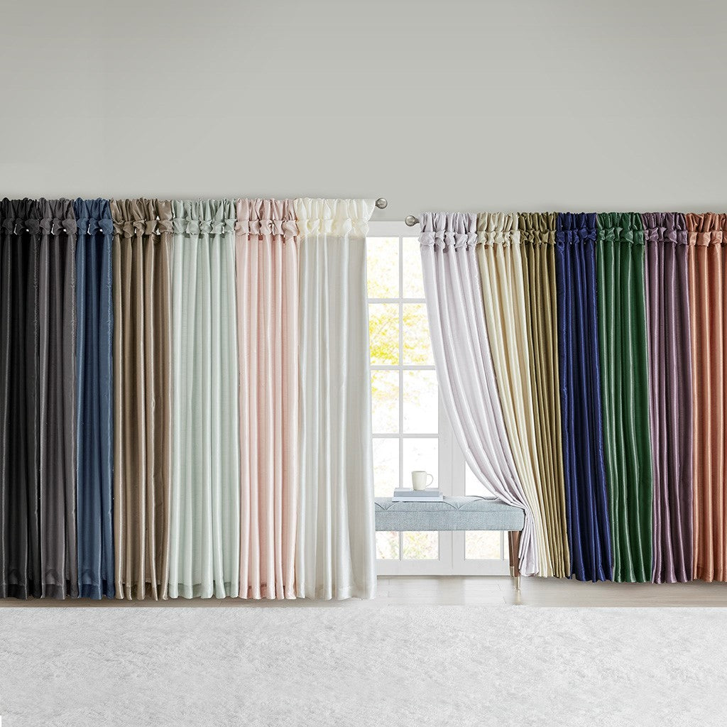 Twist Tab Lined Window Curtain Panel White 50x108