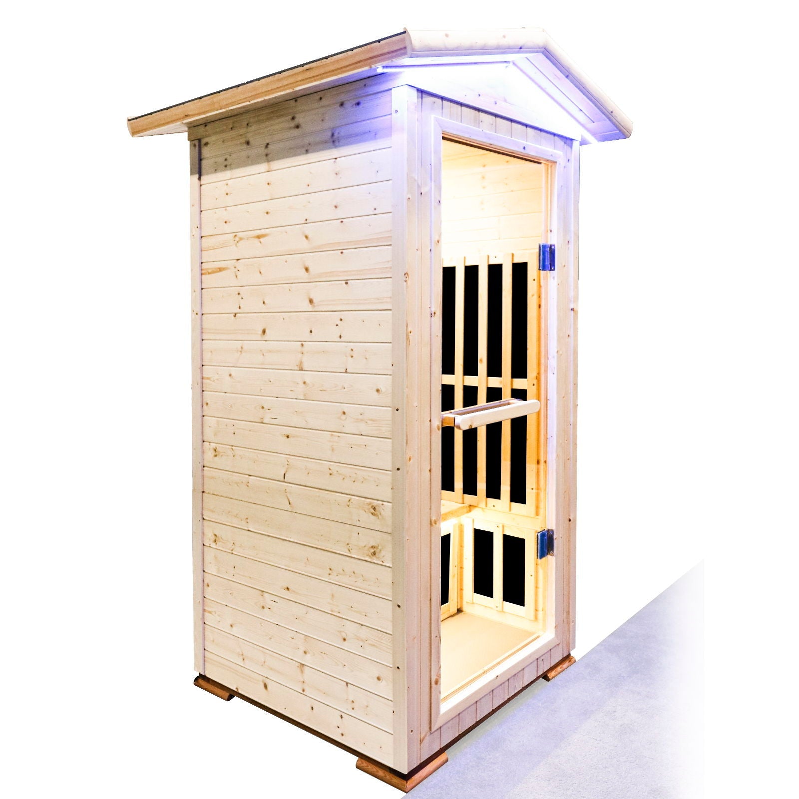 Single Person Spruce Far Infrared Sauna With Ambient Lighting And Bluetooth Music - Natural