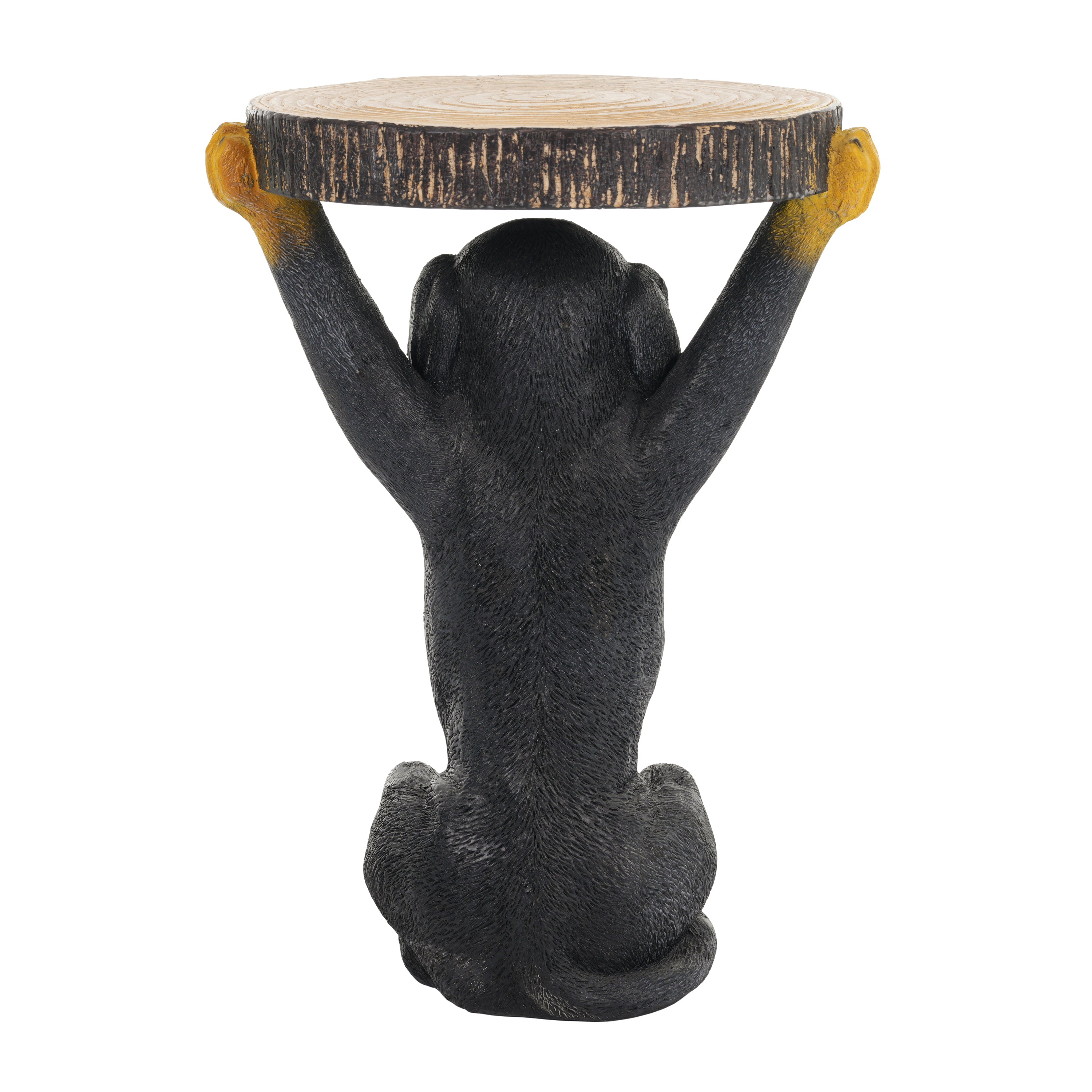 22.17'H Black Dog Side Table Pedestal End Table Stool