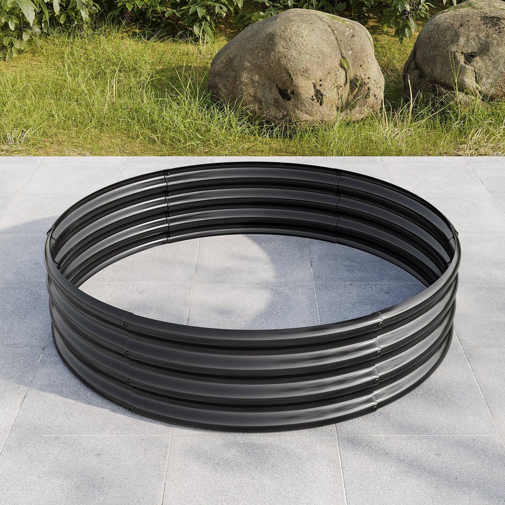 2PCS 47.24" Round Raised Garden Beds for Outdoor Gardening