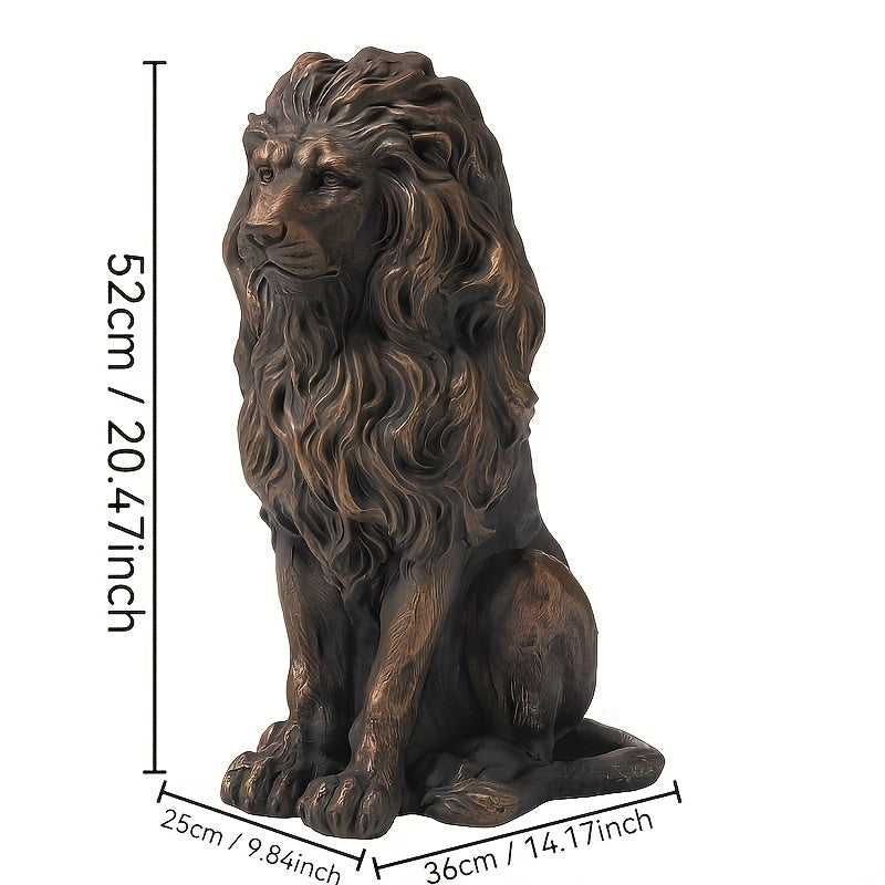 20.5" Resin Lion Statue, Outdoor and Indoor Decorative Sculpture