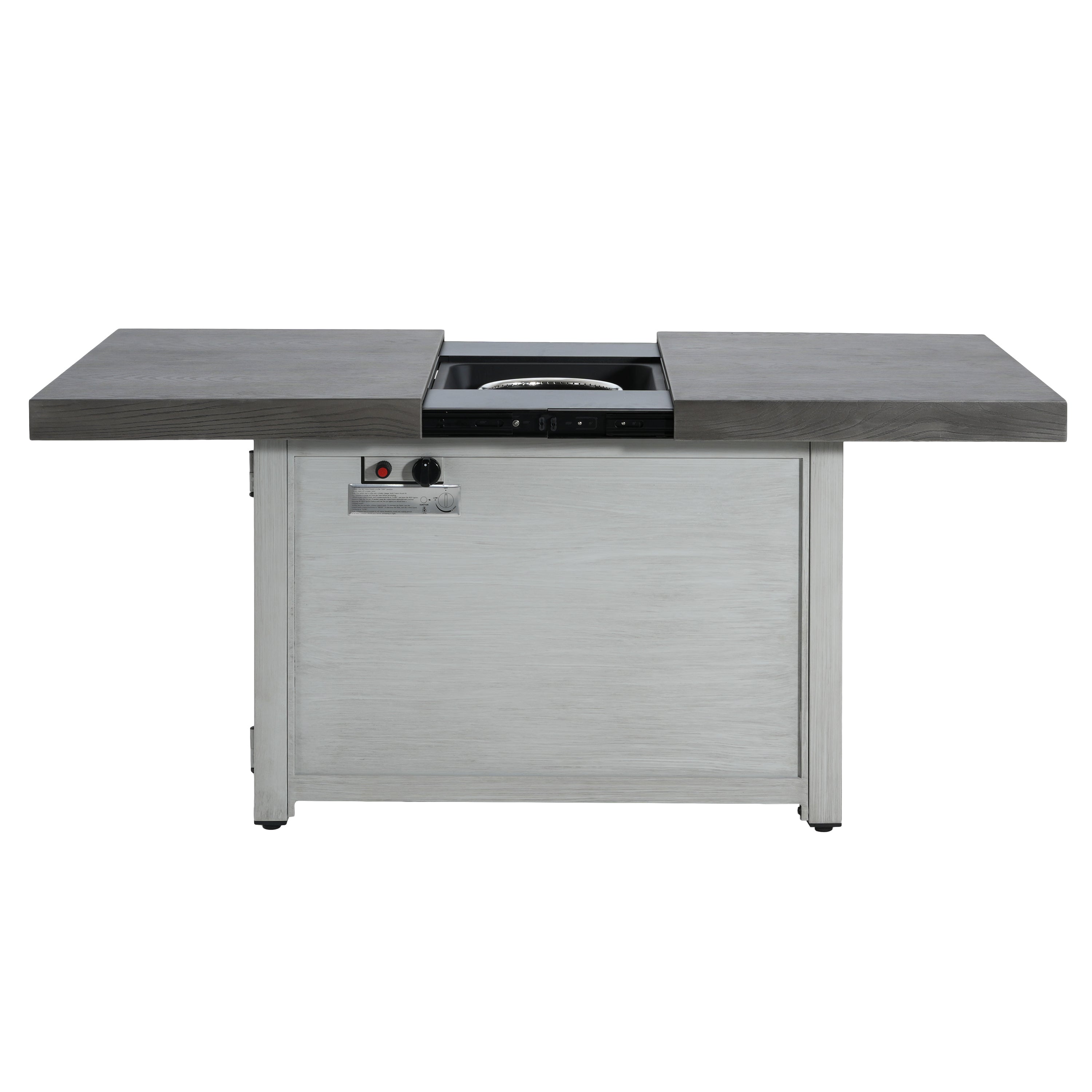 Extendable Rectangle Aluminum Alloy Fire Pit Table, 50,000 BTU