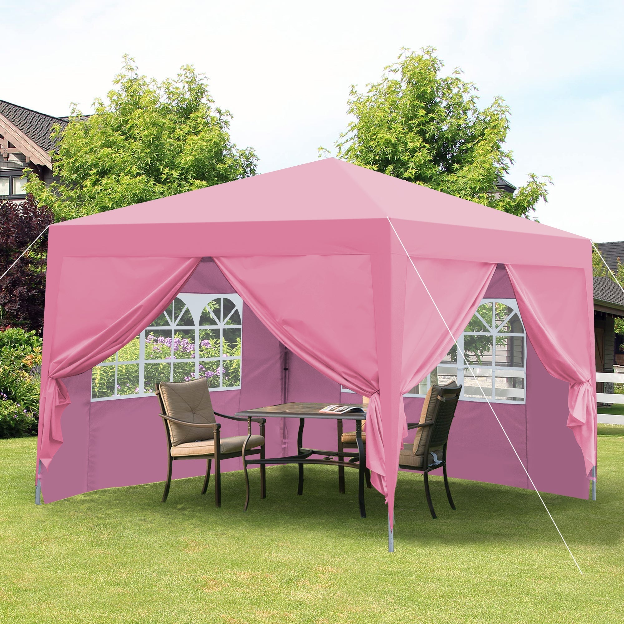 Outdoor 10x10 Ft Pop Up Gazebo Canopy Tent with Removable Sidewalls